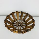 Vintage olive wood fruit bowl, 1960s