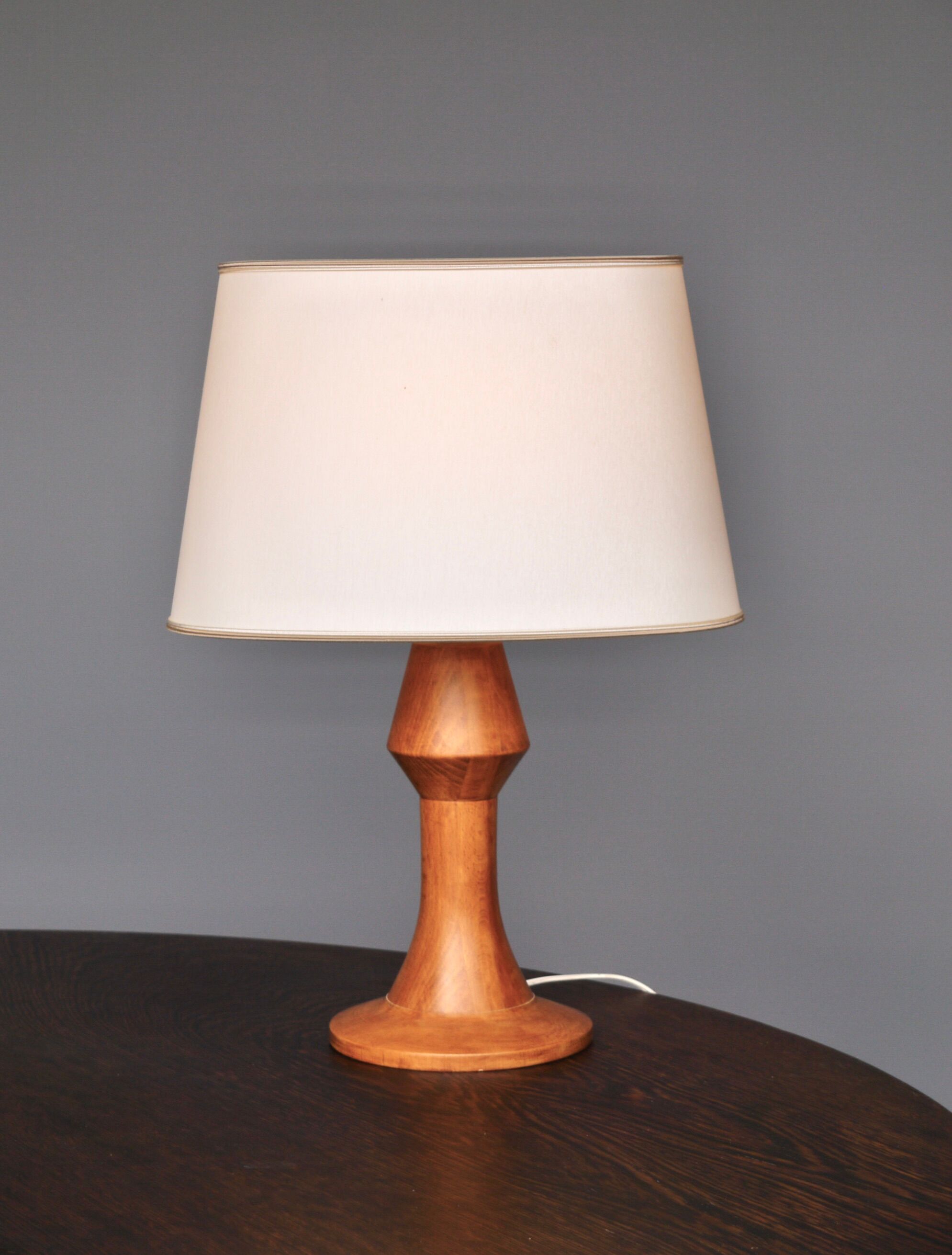 Sculptural Anthroposophical Wooden Table Lamp. 1970s