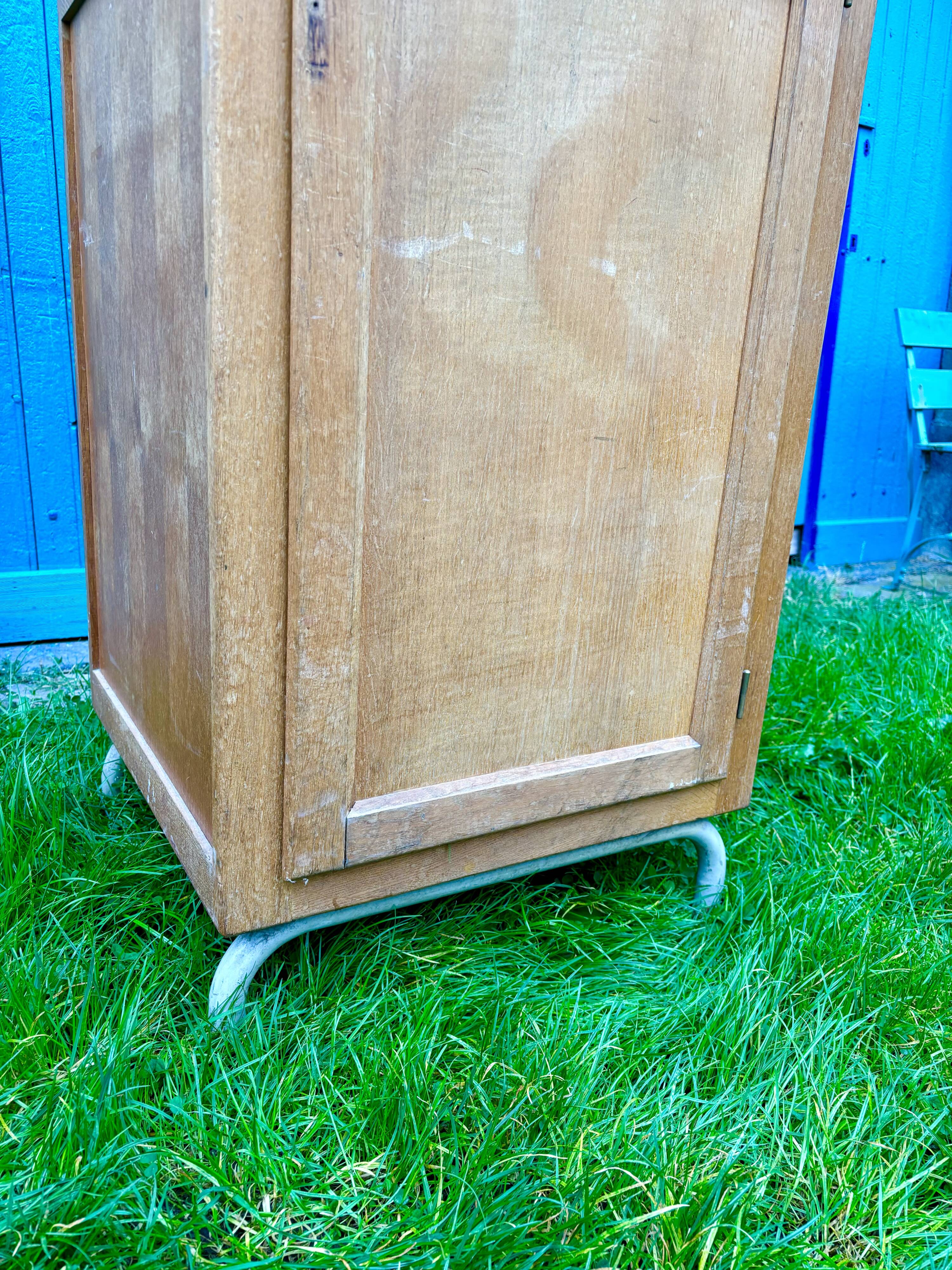 Vintage 1960s wooden school locker