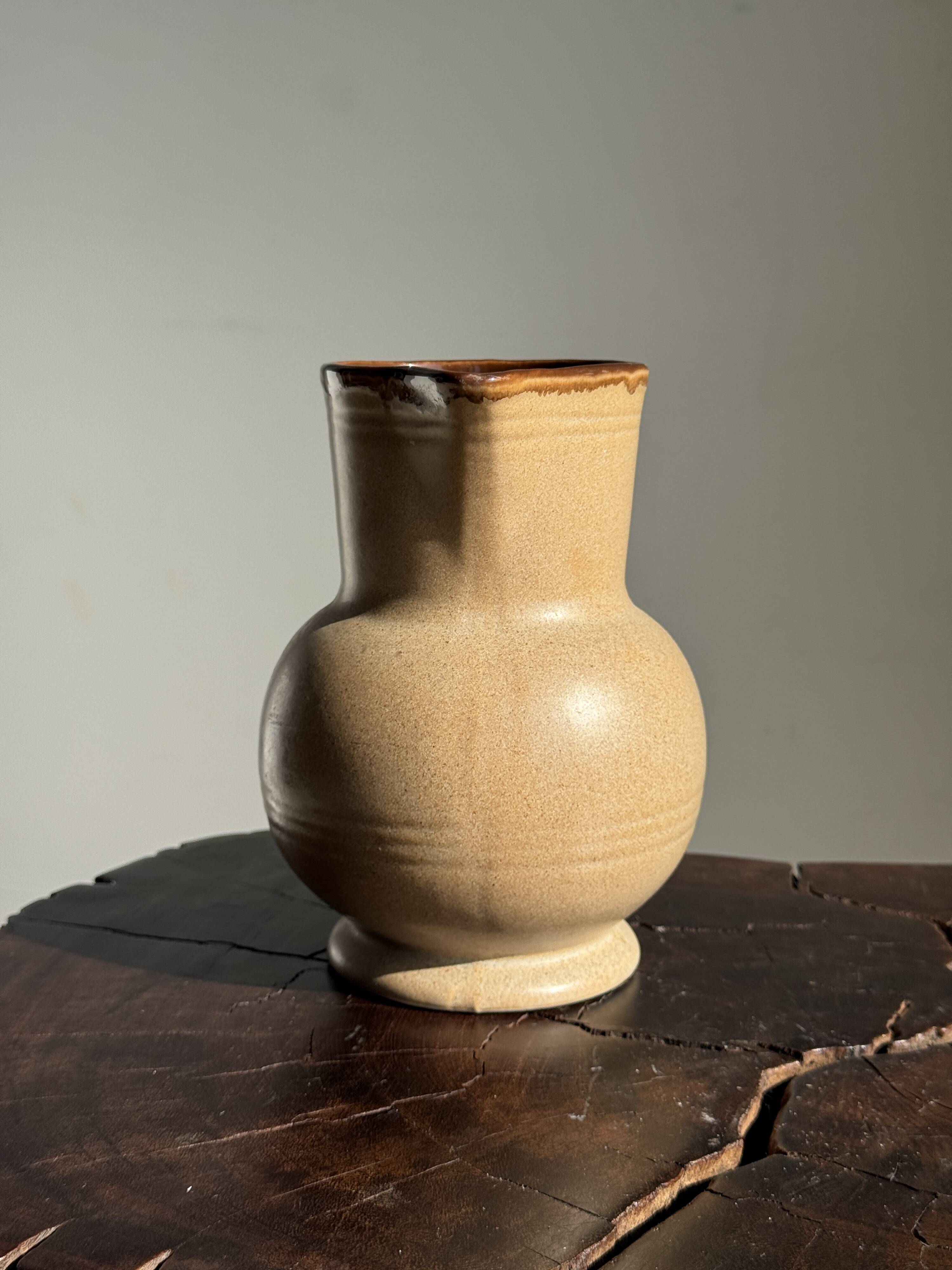 Vintage stoneware round carafe