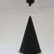 Conical suspension in metal and frosted glass design 60s - 70s