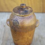 Olive wood lidded pot, storage pot, wooden pot, wooden box, storage pot, kitchen