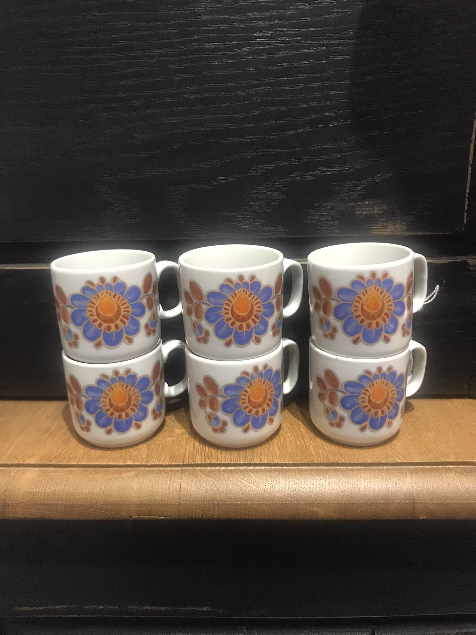 6 vintage coffee cups from the 70s, Monopoli porcelain