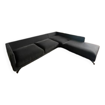 Roche Bobois velvet sofa, black corner sofa
