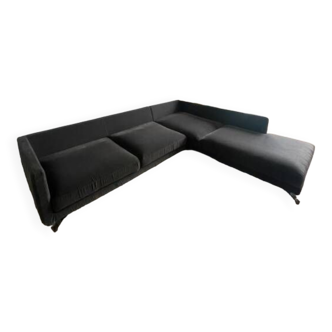 Roche Bobois velvet sofa, black corner sofa