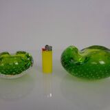 Green Sommerso Murano Glass Ashtrays, Italy, 1960s, Set of 2