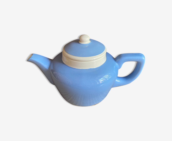 Théière Digoin Sarreguemines bleu et blanche