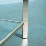 Minimalist coffee table in brass and glass, Regency style from the 1970s.