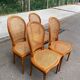 4 caned Louis XVI medallion dining chairs from the 1960s.