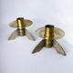 Pair of brutalist candlesticks in brass, Denmark, 1970s