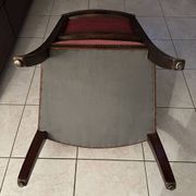 Pair of Empire armchairs, Consulate, walnut and velvet, 19th century.