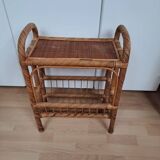 Vintage rattan serving trolley