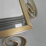 Vintage faceted mirror in aluminum frame