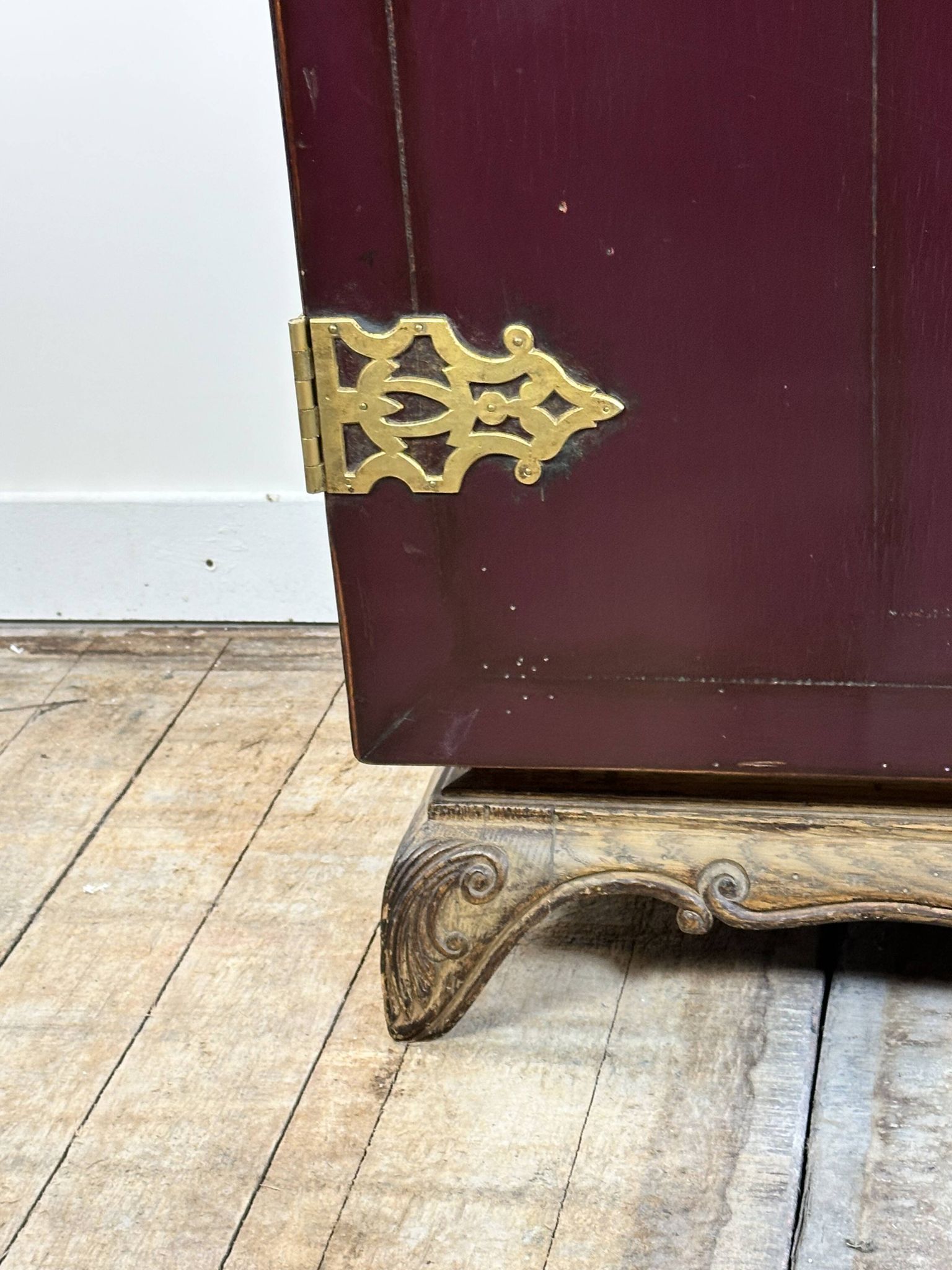 1950's lacquered wood and brass sideboard