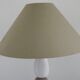 Large vintage table lamp from the 1990s in brown and beige ceramic with a lampshade.