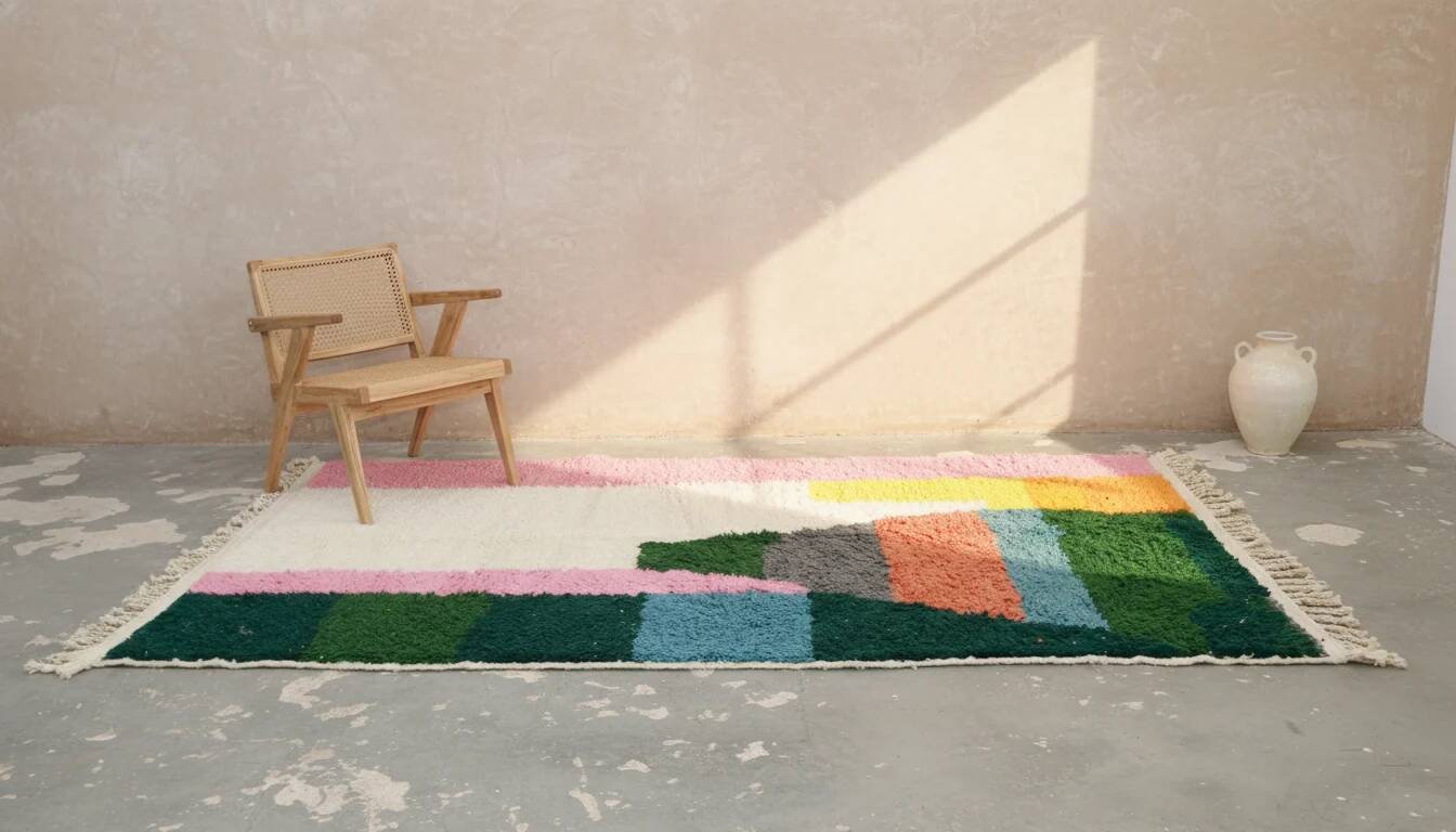 Large Azilal rug 305×200 cm – Colourful geometric and abstract design, GO-967