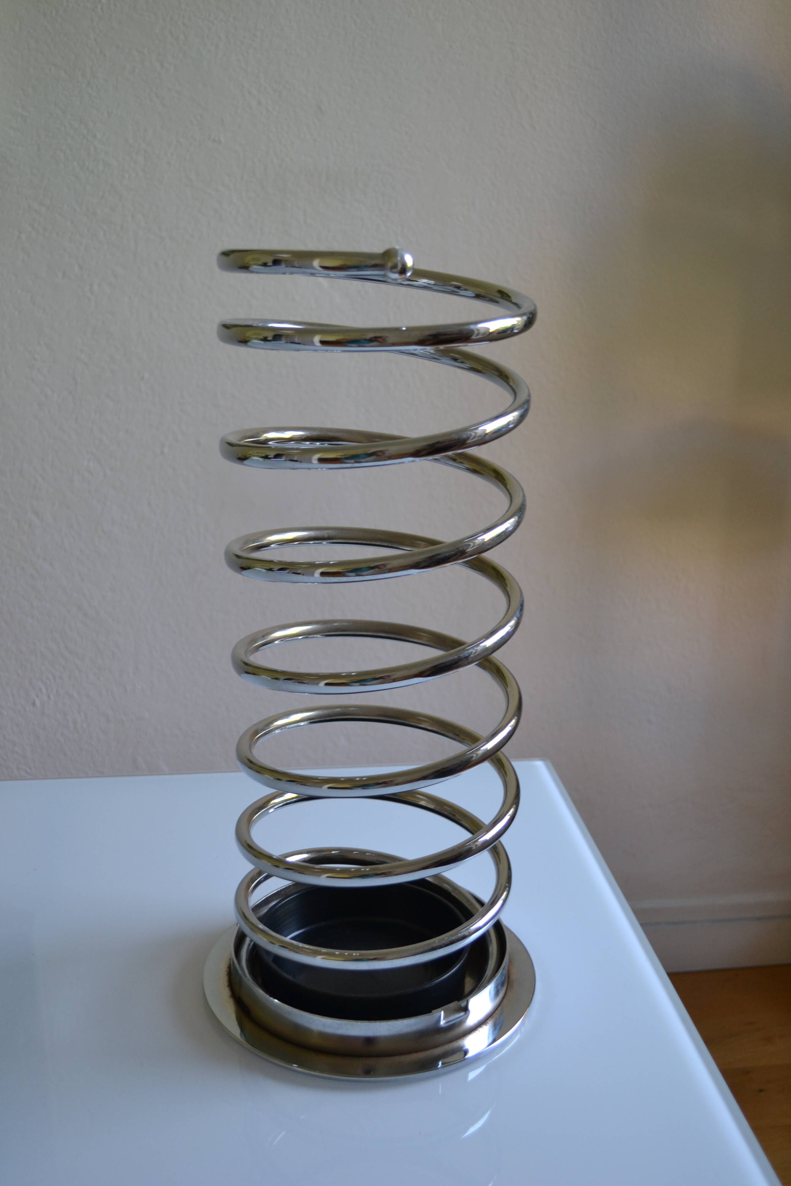 Chrome metal spring umbrella holder