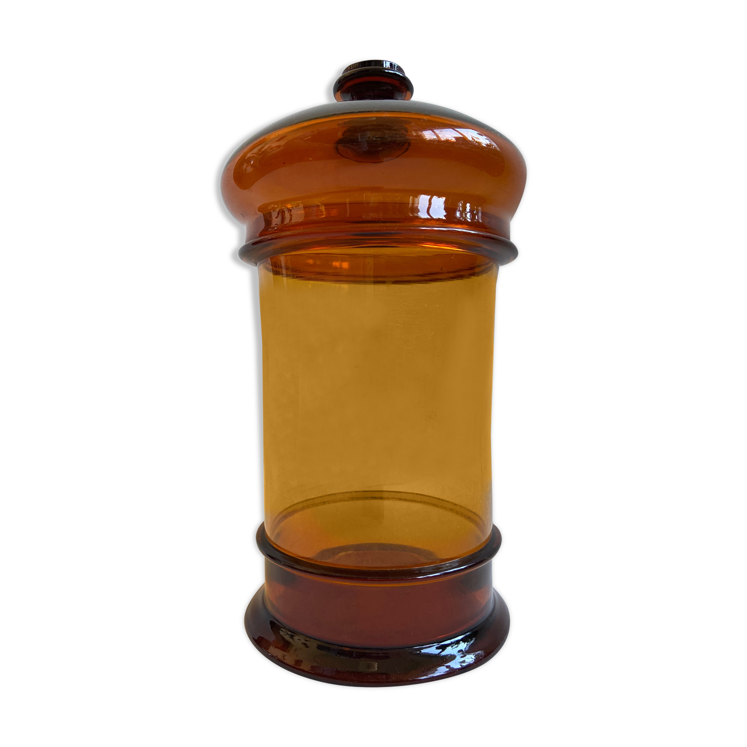 Amber glass apothecary jar