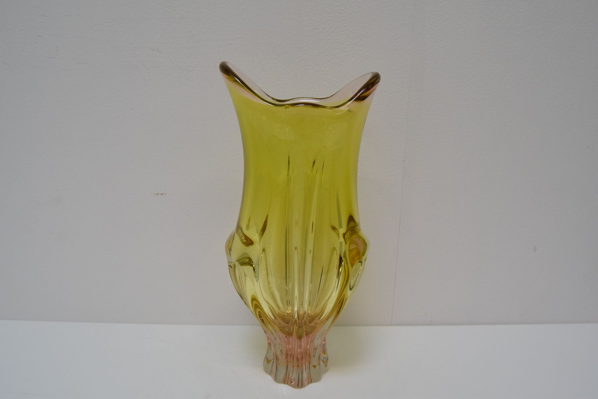 Vintage metallurgical glass vase designed by Josef Hospodka for Chribska, 1960s