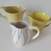 Set of three Salins Clair de Lune Panama vintage jugs.
