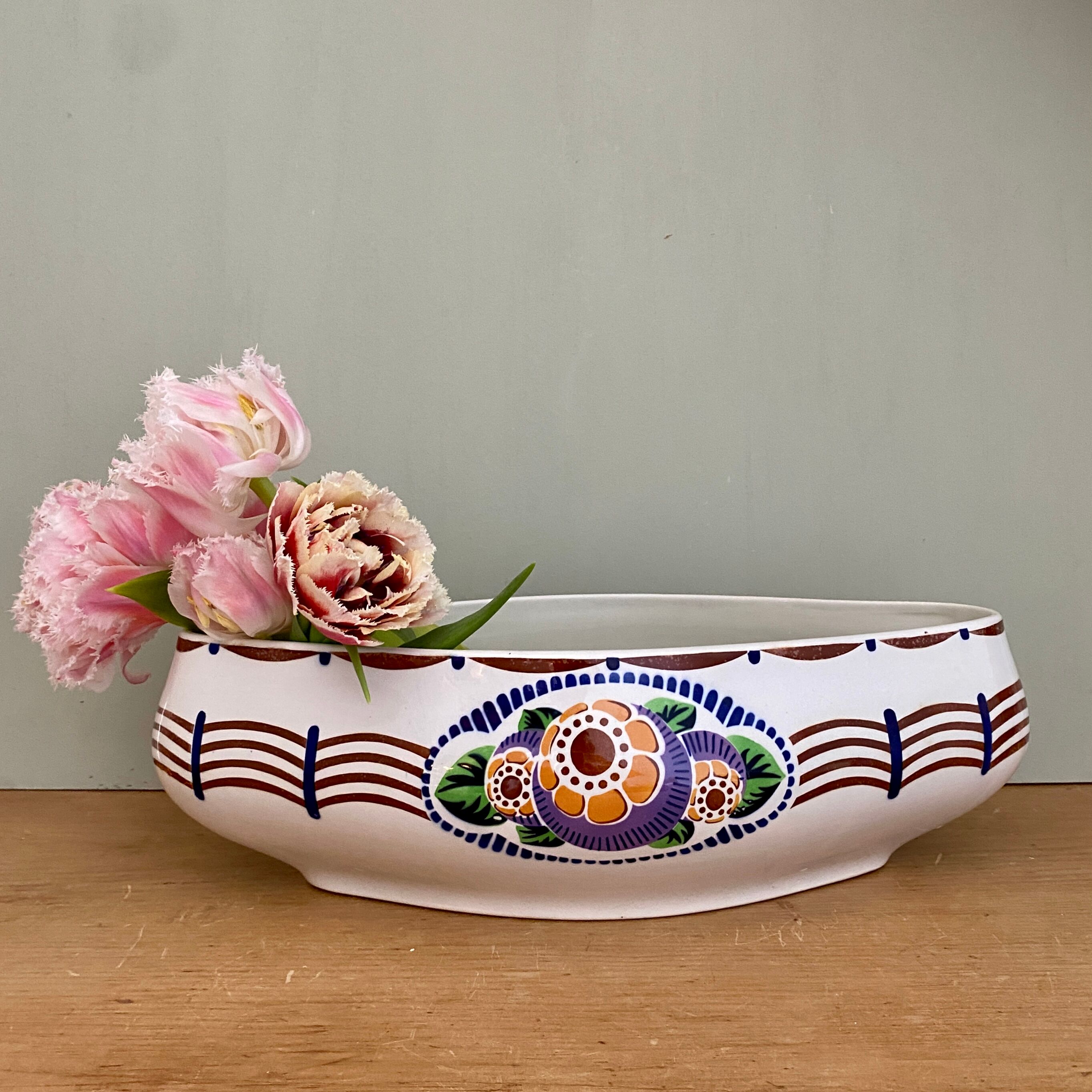 Vintage ceramic gardener sarreguemines