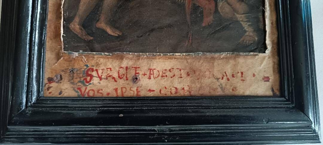 Antique painting on copper - 18th century - Martyrdom of Saint Bartholomew