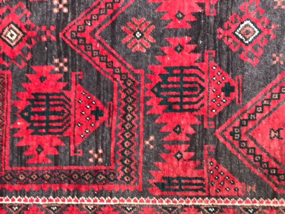 Afghan old rug Turkmen belutch handmade 110x220 cm