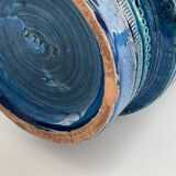 Aldo Londi XL Vase in Rimini Blue Decor for Bitossi, 1960s