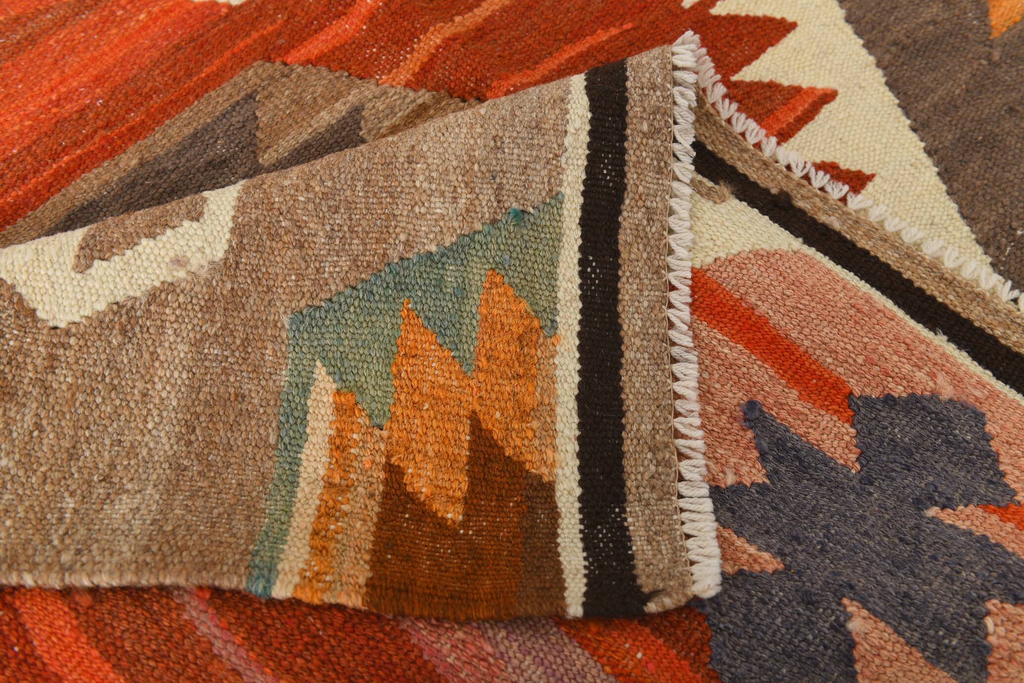 Geometric Mutlicolor Large Vintage Kilim Rug, 298x392Cm