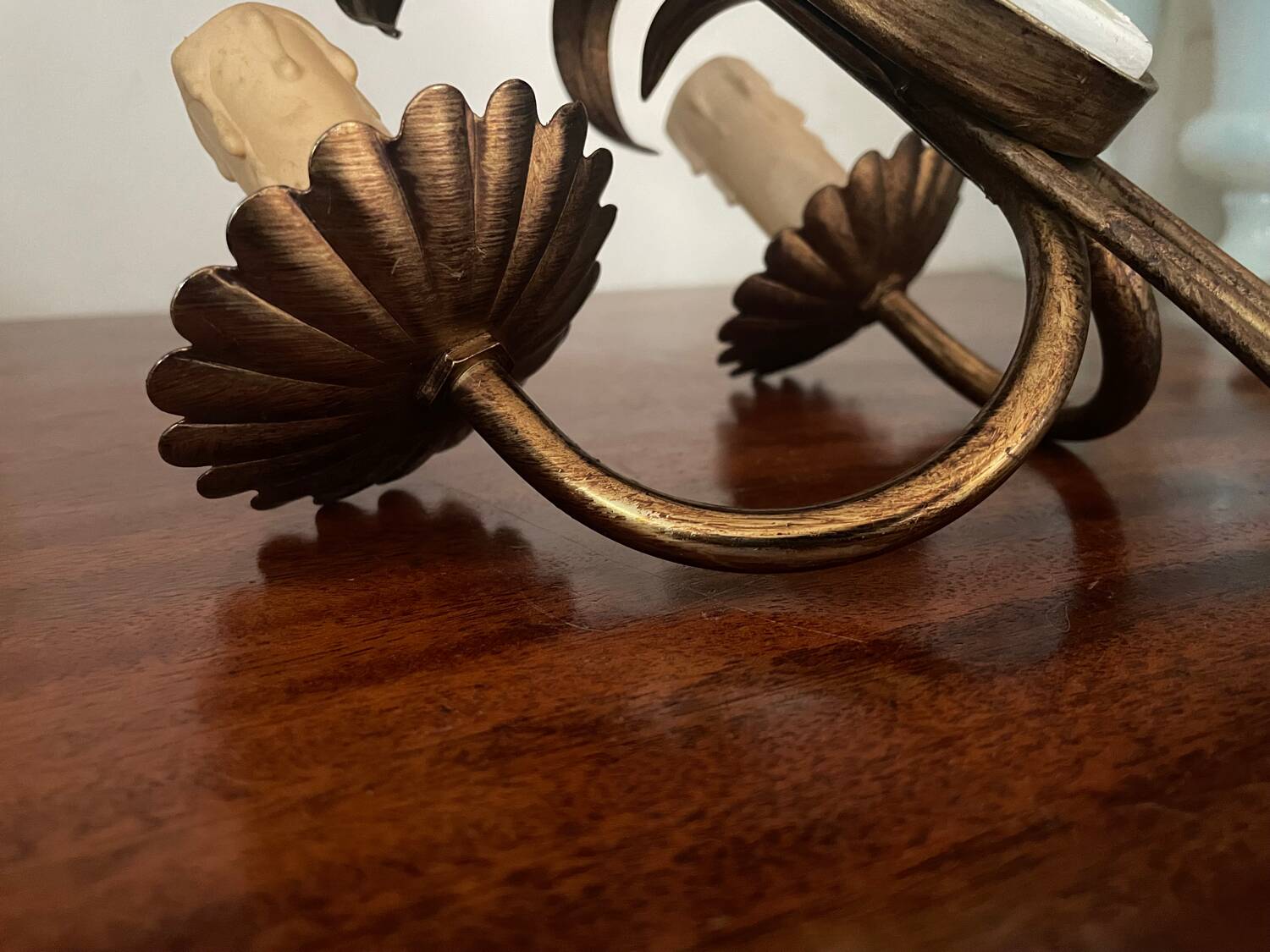 Vintage Italian ear of wheat wall light