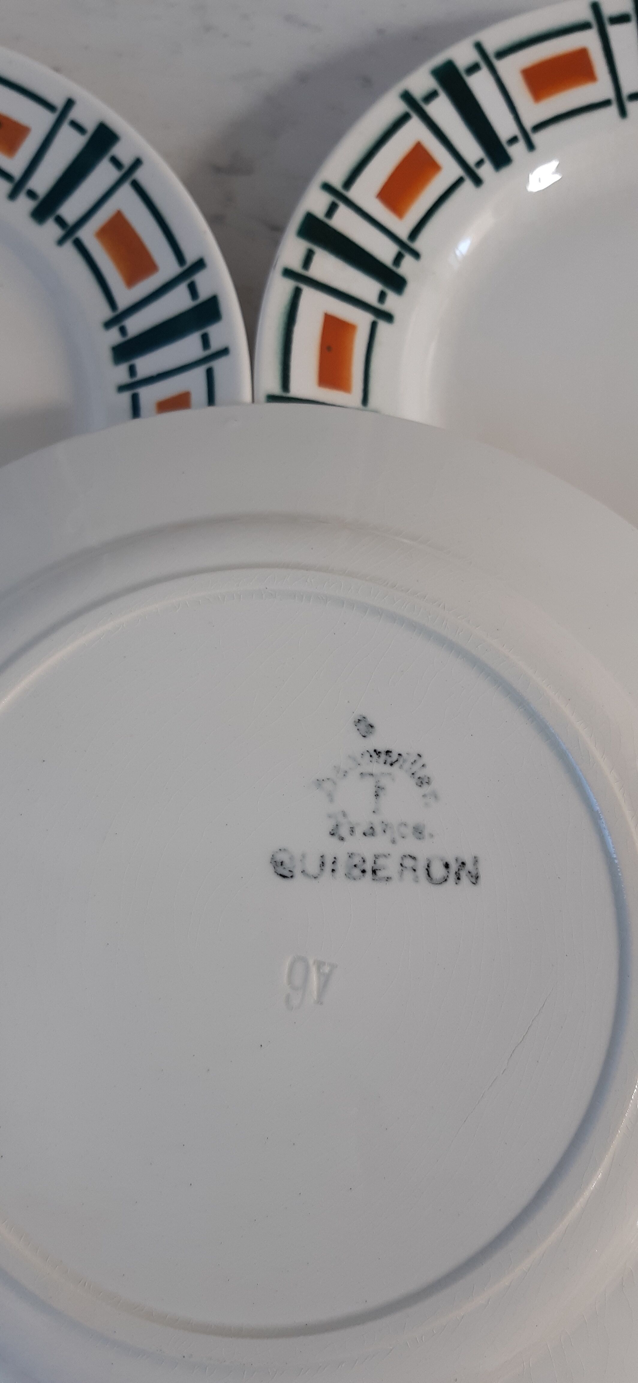 Set of 4 dessert plates Badonviller model Quiberon year 30