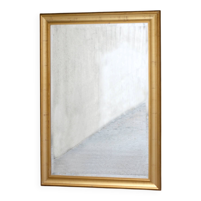 Miroir de cheminée en bois et stuc doré
