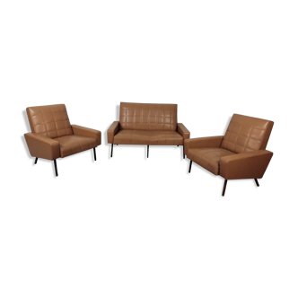 Canapé 2 places et ses 2 fauteuils des années 50