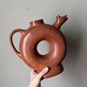 Handmade terracotta vase pottery Mexico