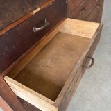 Large wooden workshop cabinet with 16 drawers, antique from the early 1900s.