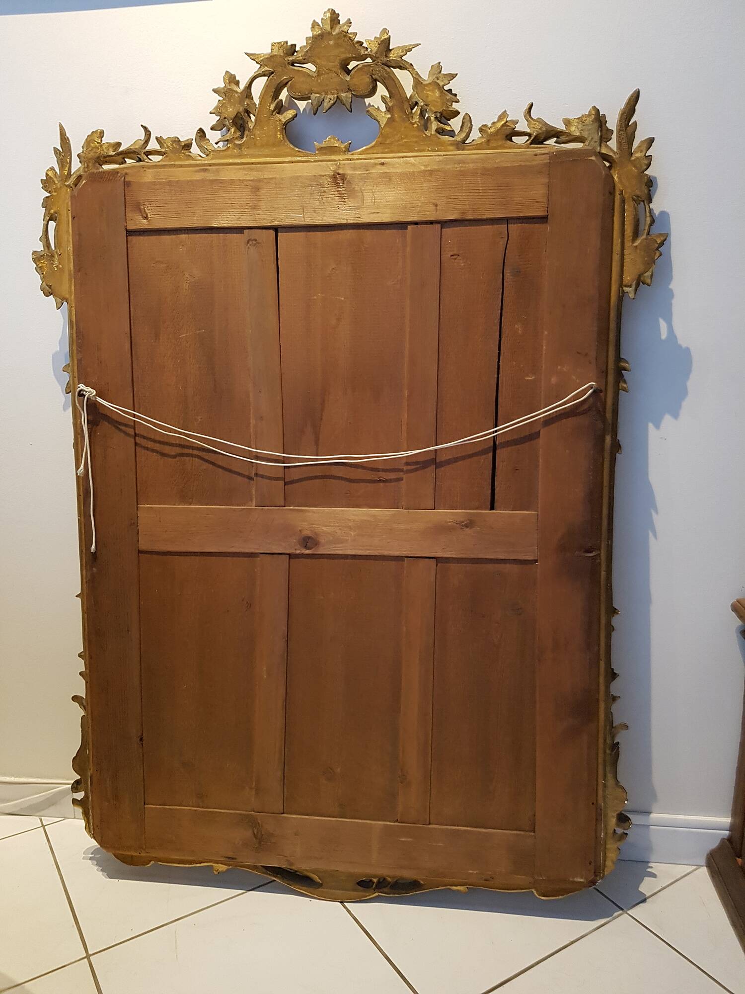 Large rectangular antique Louis XVI mirror for tabletop use.
