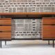 Mahogany veneer desk by Pierre Guariche for Minvielle, 1950s