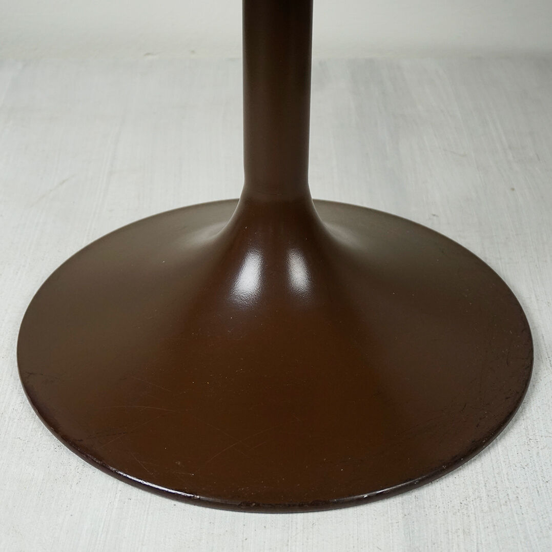 Luna Space Age chocolate brown tulip side table by Opal, Germany