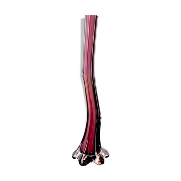 Soliflore violet en verre de Murano, Italie, 1960