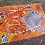 Chrome-plated metal serving cart, 1970s