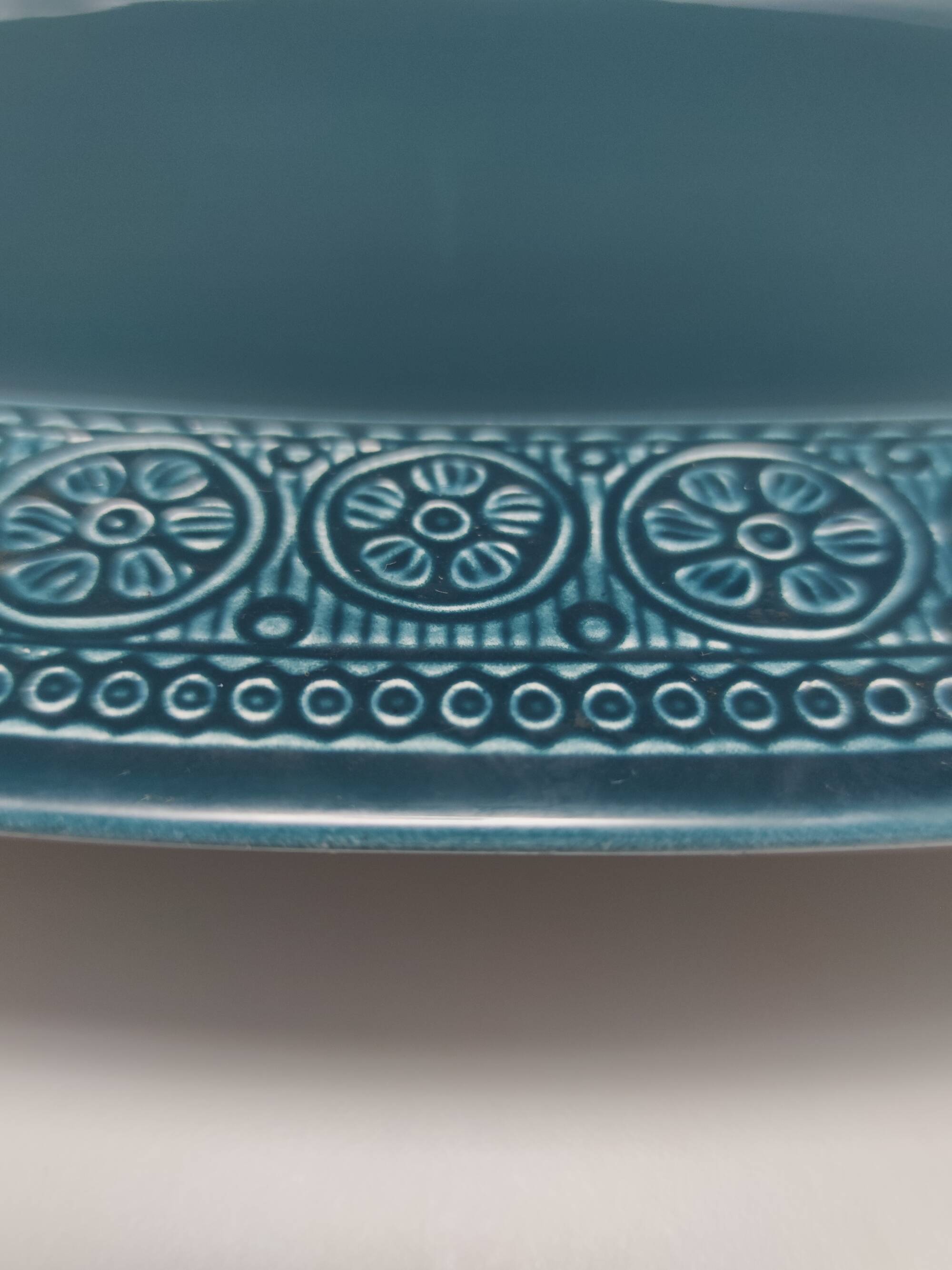 Blue Earthenware "Margherita" Centerpiece by A. Campi for Laveno, Italy