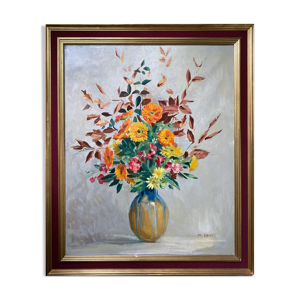 Tableau Fleurs en vase signé