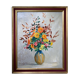 Painting "Flowers in vase" signed M. Saulo, circa 1950 frame