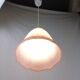 Mid-century white and pink glass suspension light, French vintage from the 1950s to 1960s.