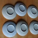 Set of 6 cups in vintage artisanal stoneware and its sub-cups