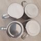 4 Grandes Tasses en inox et son support métallique