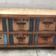 Ancien meuble d'atelier six tiroirs caisses
