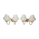 Pair of 60s brass and opaline sconces