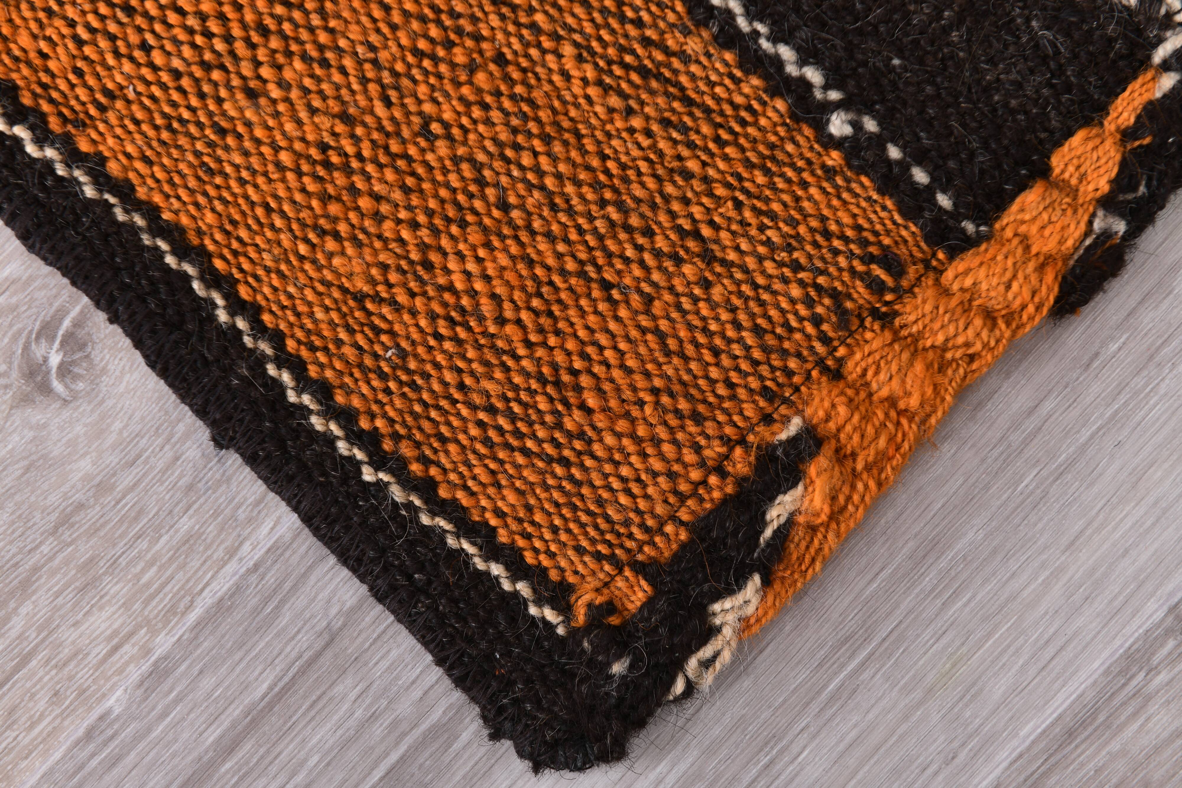 2x8 Purple Orange Kilim Runner Rug 71x24Cm