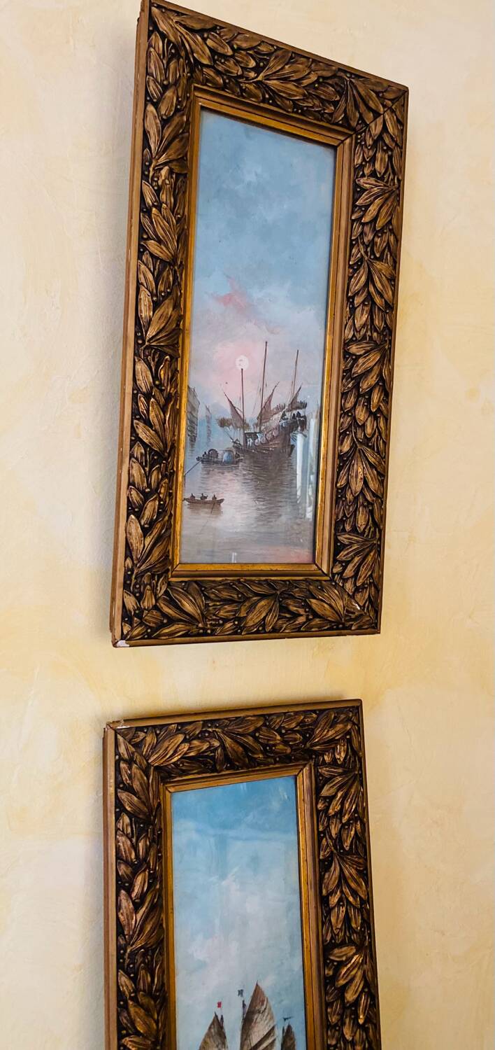 2 paintings, marine subject